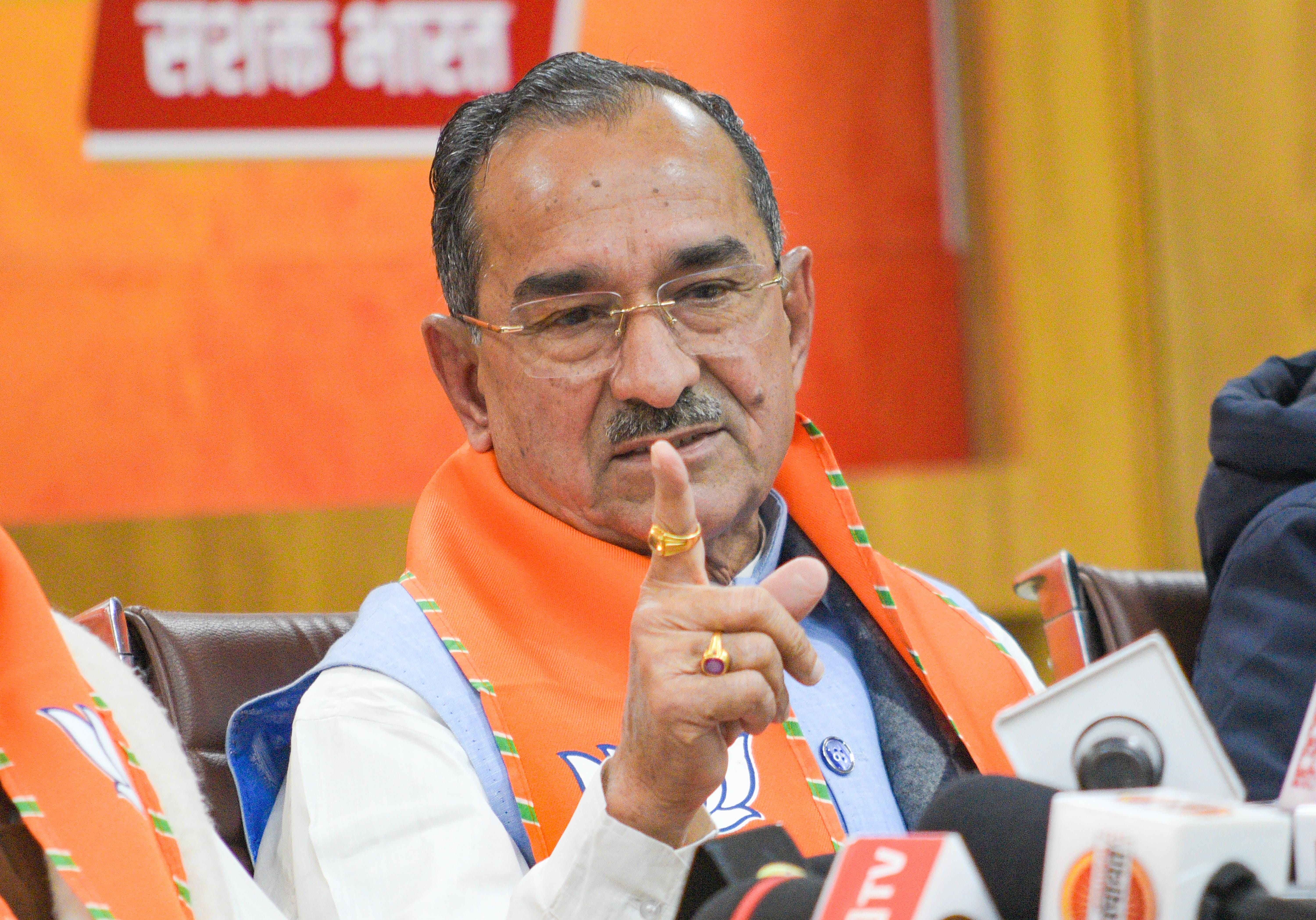 Jaipur: Madan Rathore Addresses Press at BJP Headquarters
