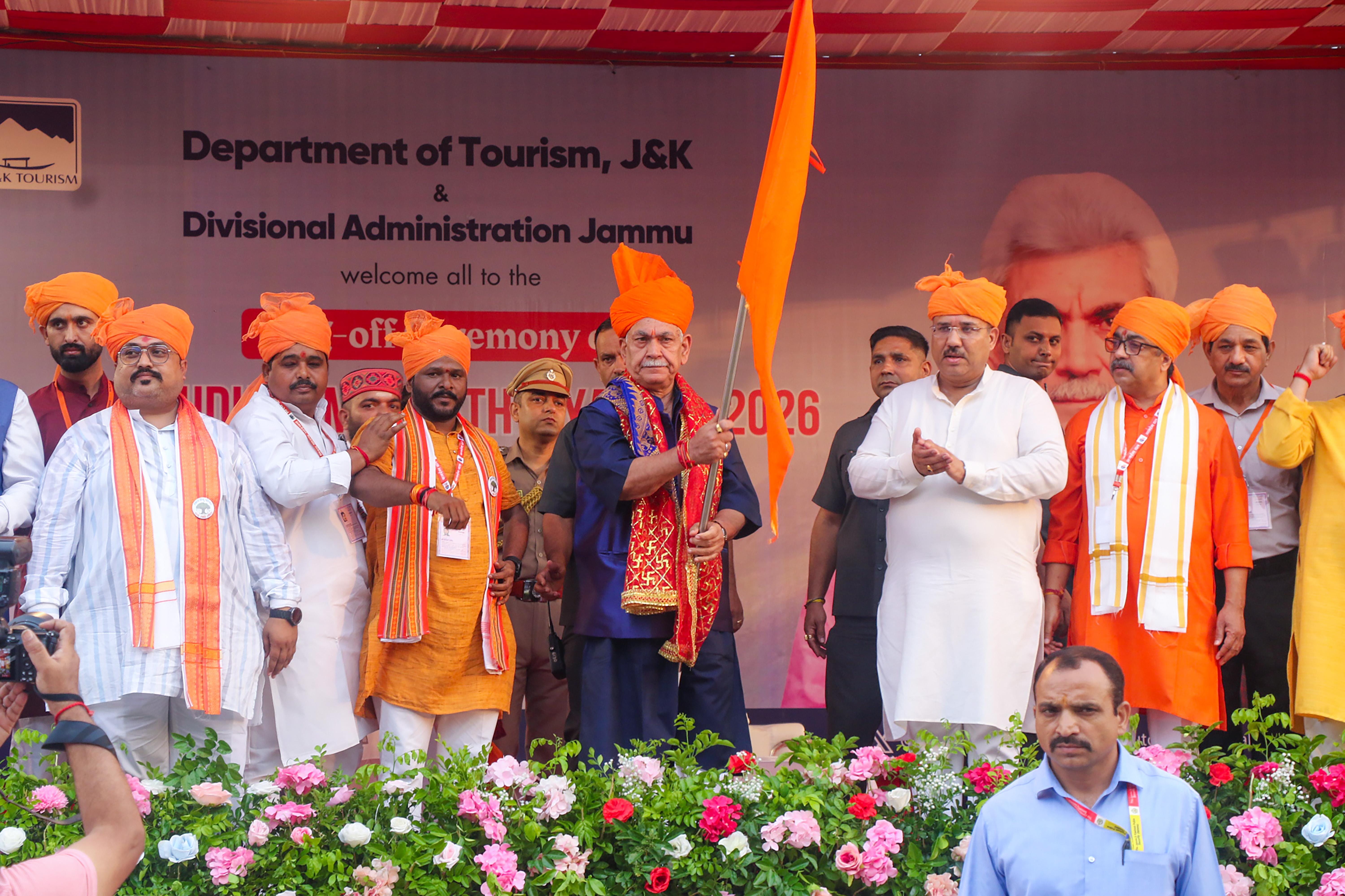 Jammu: LG Manoj Sinha flags off Shri Budha Amarnath Yatra 2026