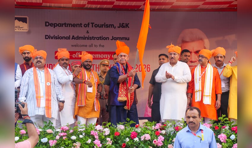Jammu: LG Manoj Sinha flags off Shri Budha Amarnath Yatra 2026