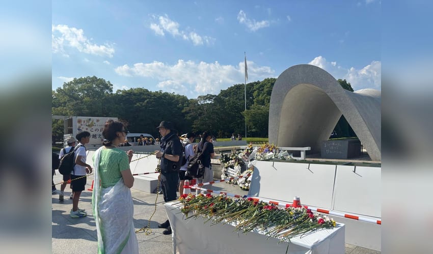 Japan: Indian envoy pays tribute to atomic bomb victims at Hiroshima Peace Memorial Park
