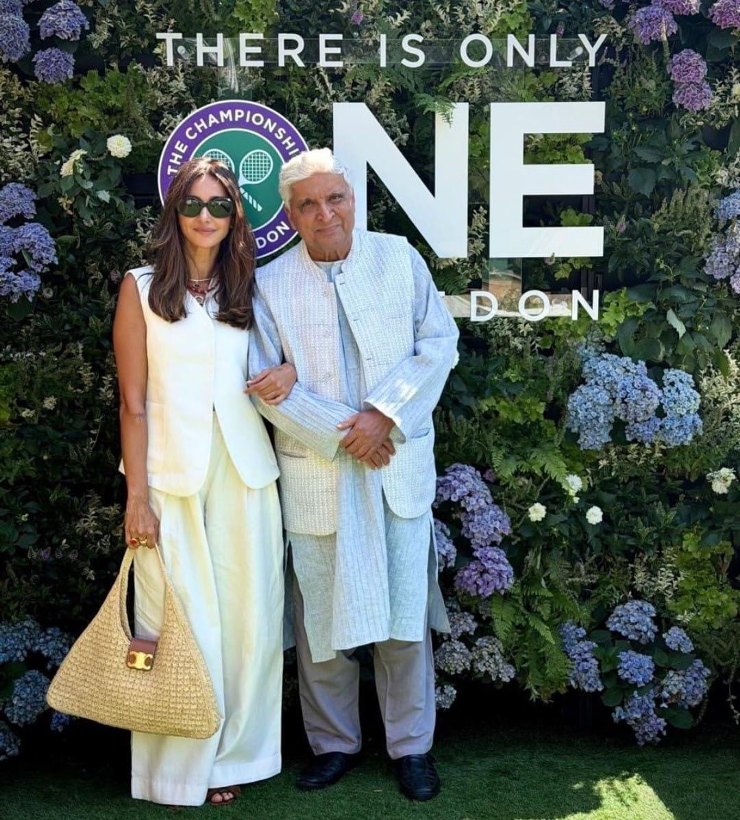 Javed Akhtar shares a heartwarming moment with daughter-in-law Shibani Dandekar at Wimbledon
