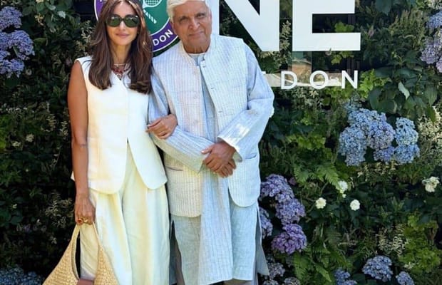 Javed Akhtar shares a heartwarming moment with daughter-in-law Shibani Dandekar at Wimbledon