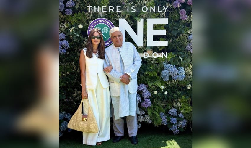 Javed Akhtar shares a heartwarming moment with daughter-in-law Shibani Dandekar at Wimbledon