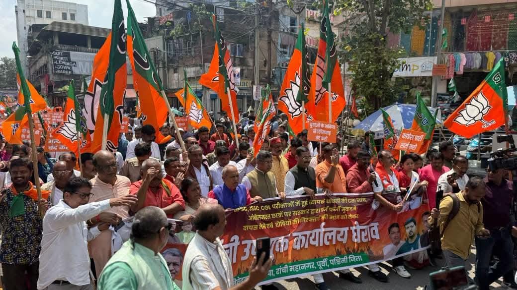 Jharkhand BJP launches statewide stir over recruitment exam irregularities, cases against students