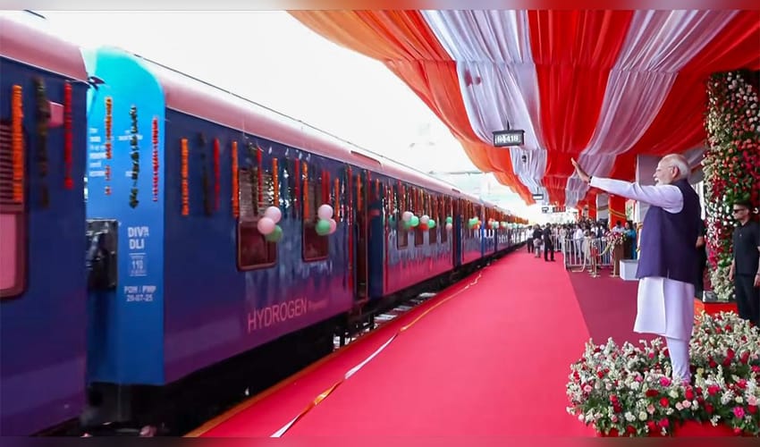 Jind: PM Modi flags off India's first Hydrogen Train