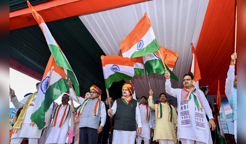 JP Nadda joins Tiranga Yatra in Jaipur; pays tribute to martyrs, freedom fighters