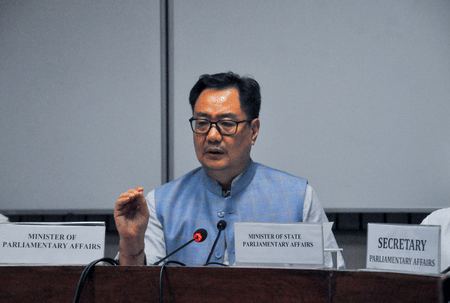Kiren Rijiju hits back at Rahul Gandhi’s ‘smash patriarchy’ remark (Photo: IANS)