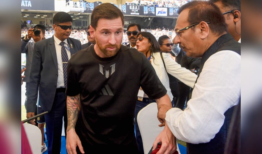 Kolkata: Lionel Messi at Salt Lake Stadium
