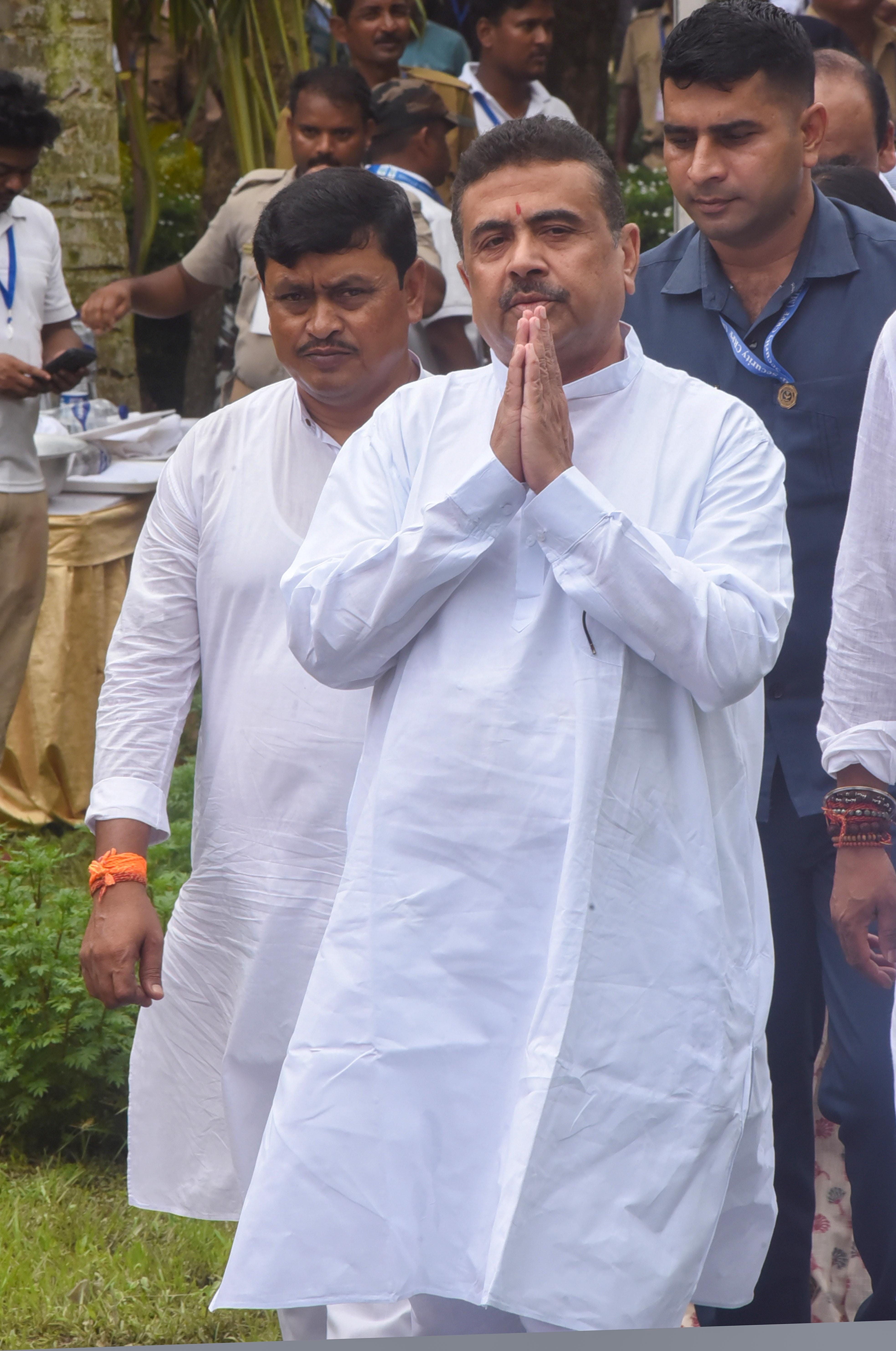 Kolkata: Suvendu Adhikari attends "Sabuj Swadhinata" plantation drive