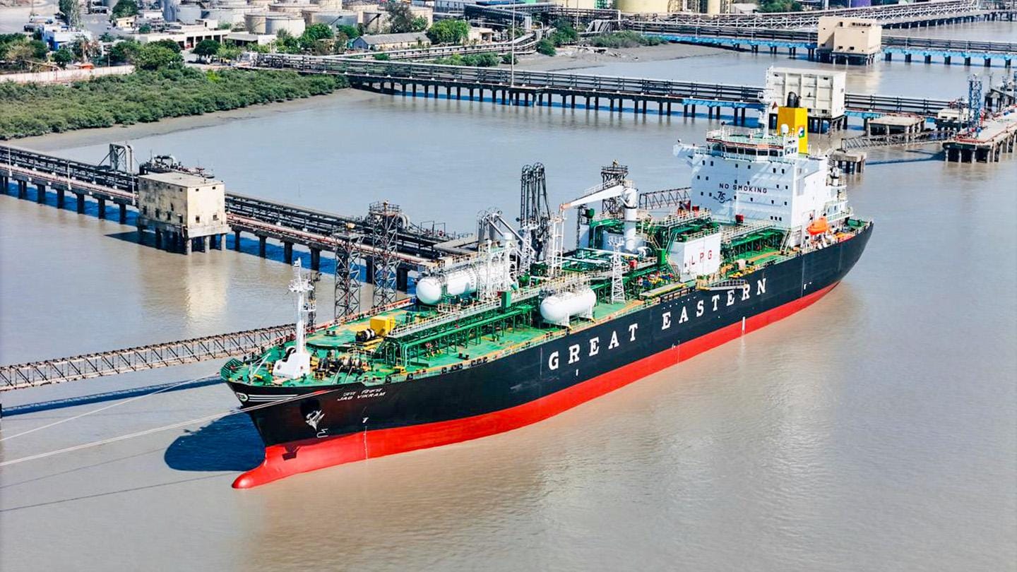 LPG vessel Jag Vikram reaches Kandla Port in Gujarat