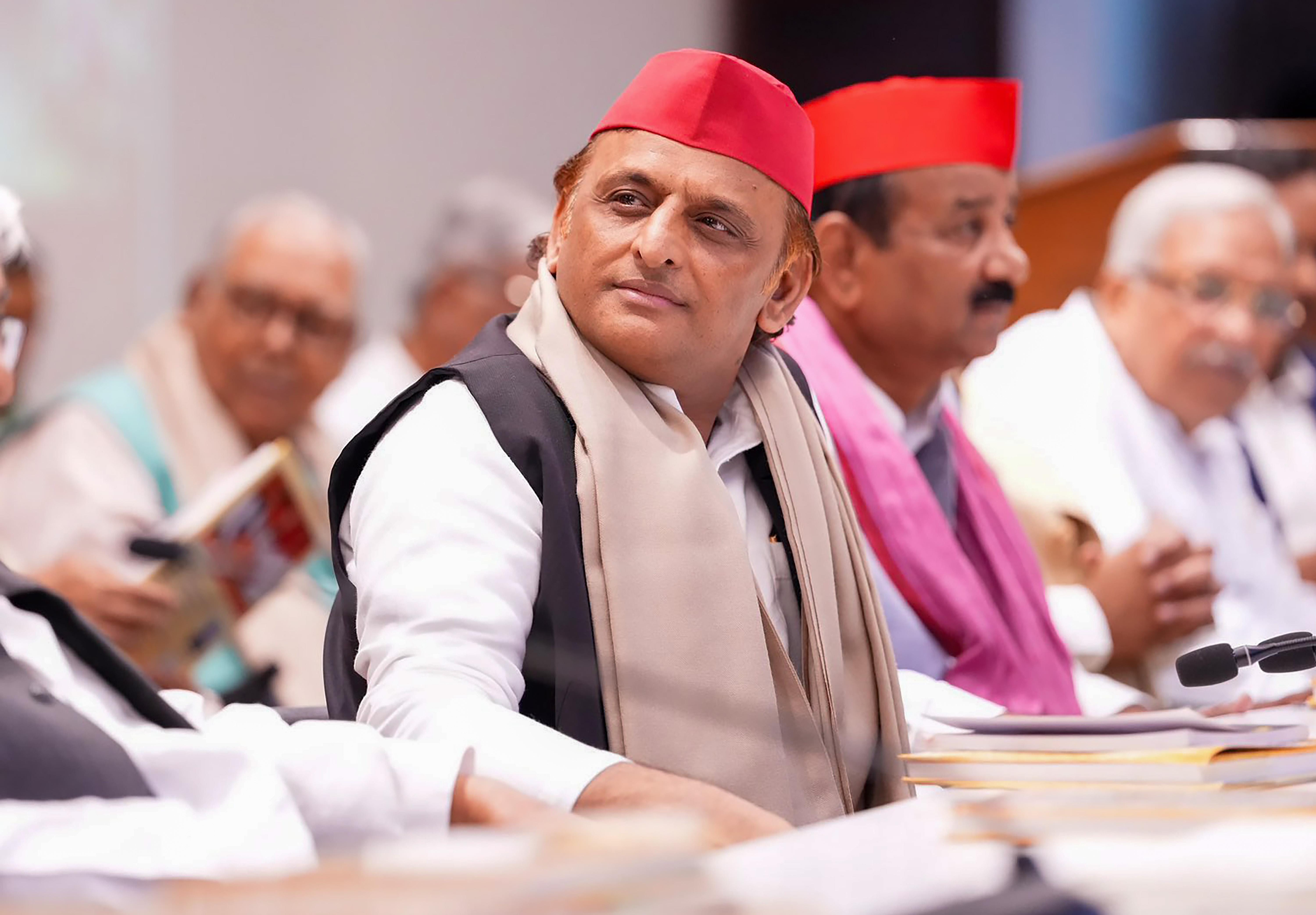 Lucknow: Akhilesh Yadav at a gathering