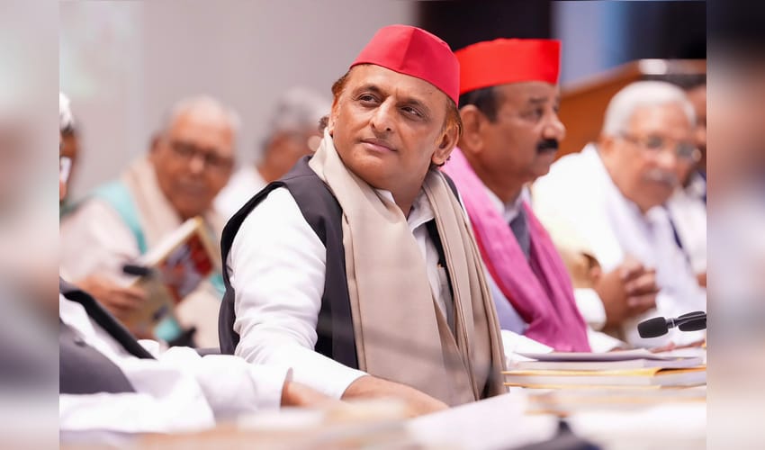 Lucknow: Akhilesh Yadav at a gathering
