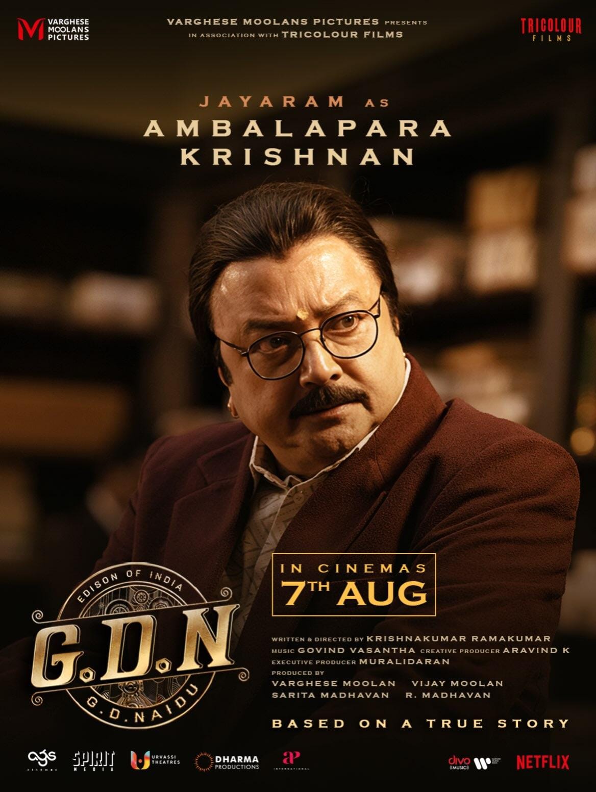 Madhavan-starrer GDN's makers reveal Jayaram's look as Ambalapara Krishnan in film! (Photo: Varghese Moolans Pictures/Instagram)