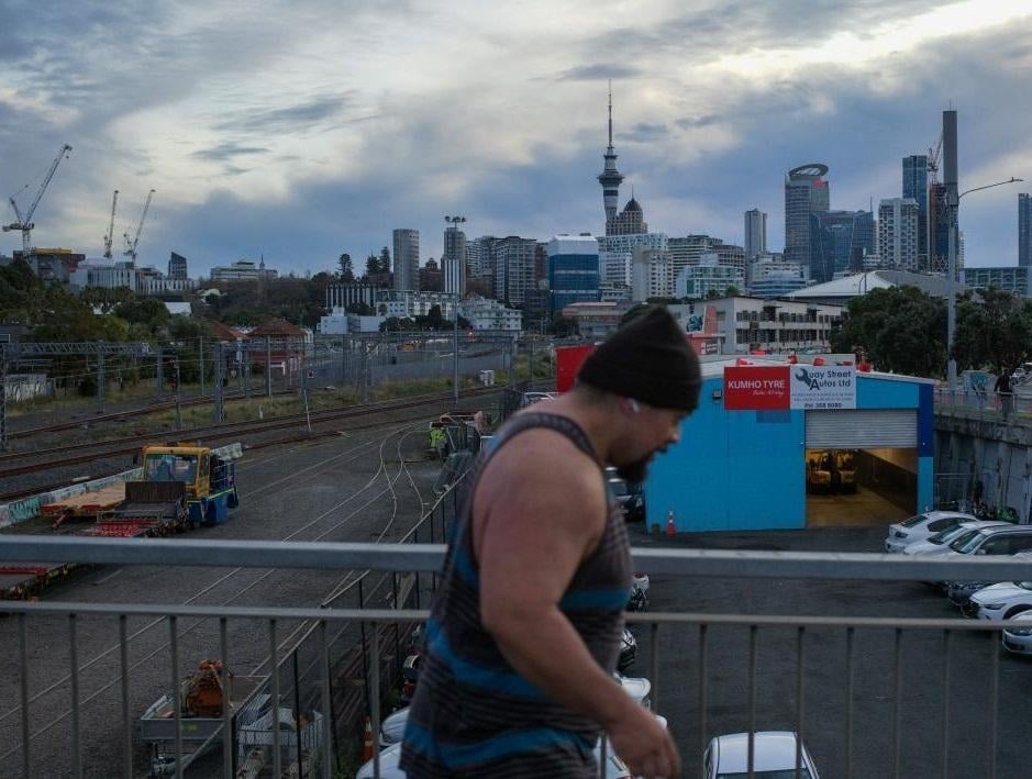 man walks,pedestrian,Auckland,