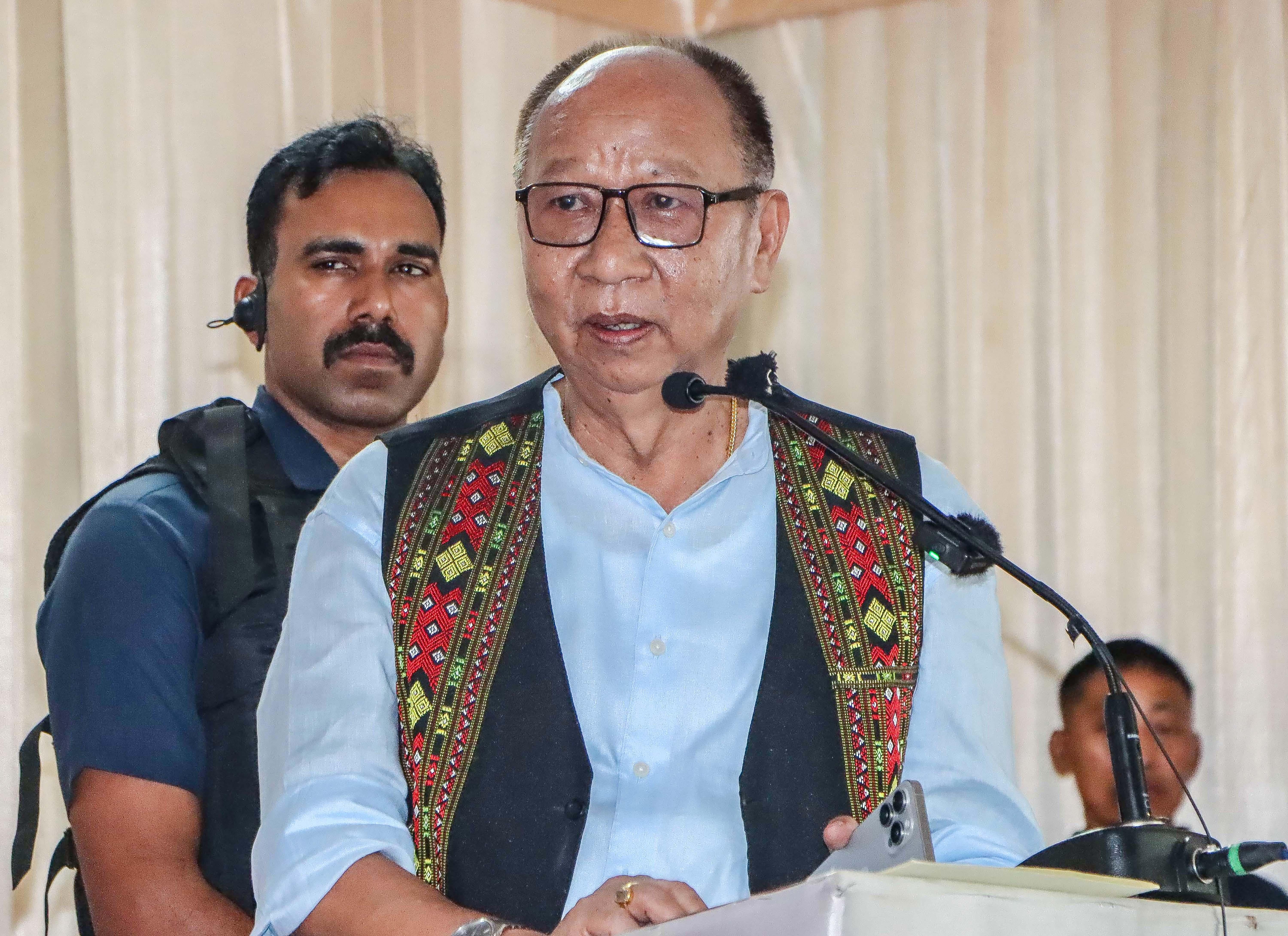 Manipur CM Yumnam Khemchand Singh visits Kangpokpi