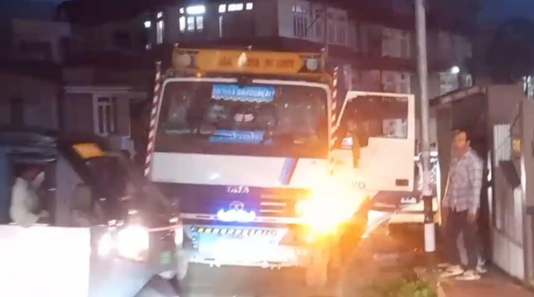 Meghalaya: KSU rally turns violent in Shillong, vehicles torched (Photo: IANS)
