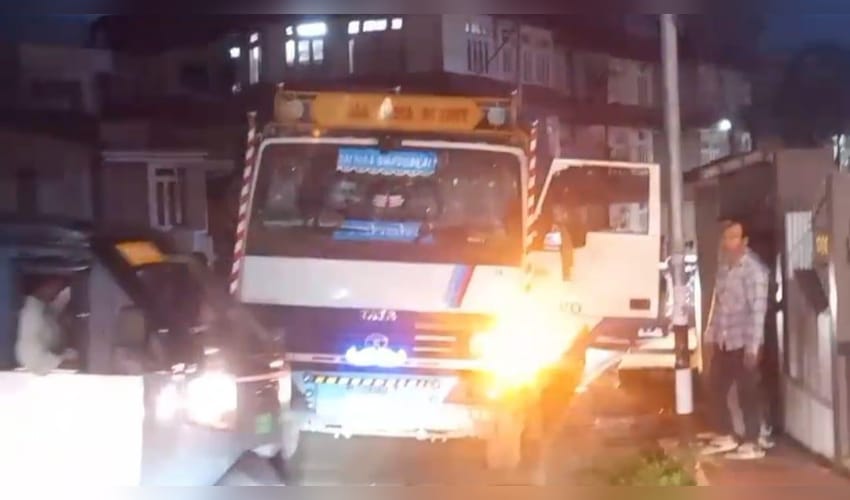 Meghalaya: KSU rally turns violent in Shillong, vehicles torched (Photo: IANS)