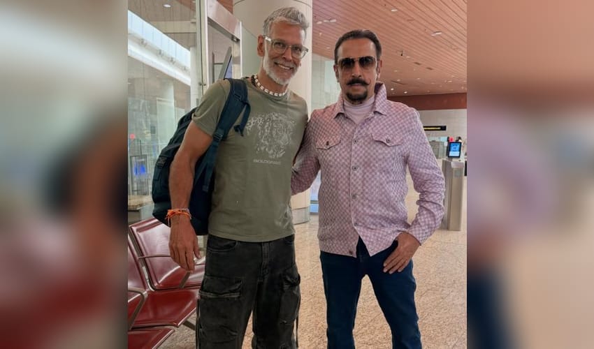 Milind Soman runs into Gulshan Grover at the airport: Sabka dost kaun?