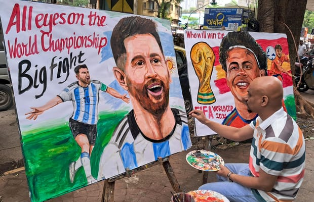 Mumbai: Gurukul School of Art creates Messi and Yamal paintings ahead of FIFA World Cup final