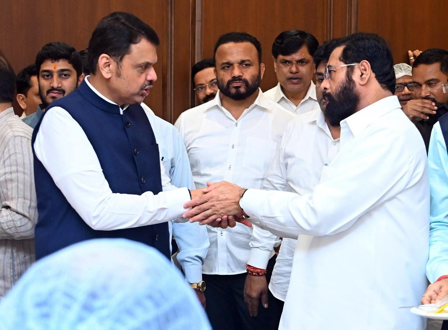Mumbai: Leaders attend post-session 'Chahapan' at Vidhan Bhavan