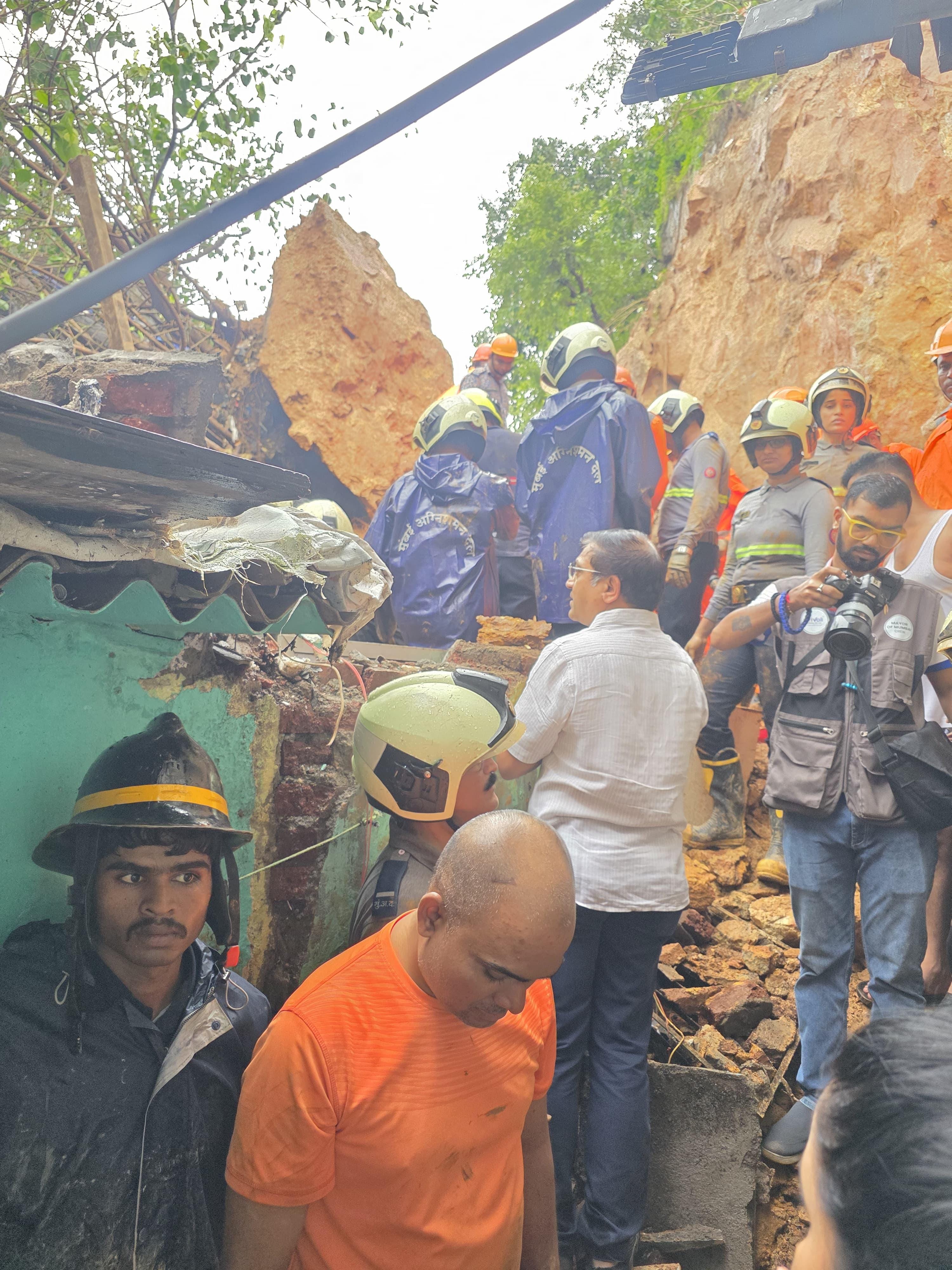 Mumbai: Two dead, several feared trapped after landslide in Ghatkopar; rescue ops on