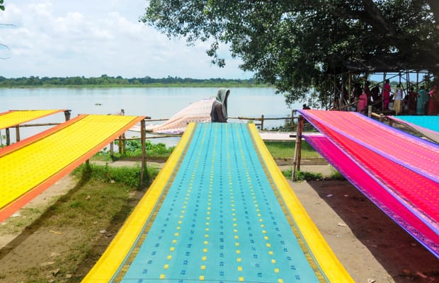Nadia: Handloom Sarees Dry by Riverside