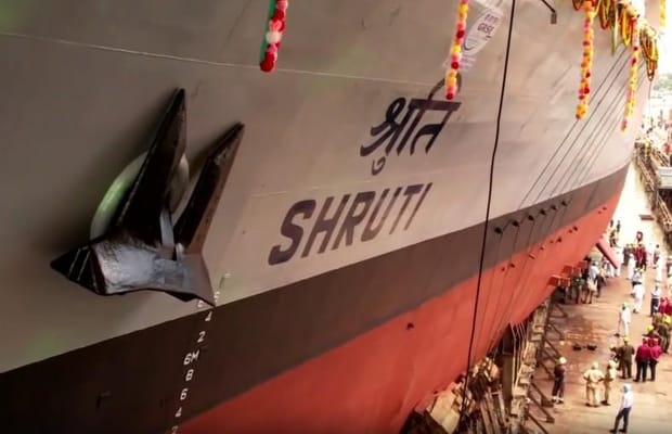Navy's second next-gen offshore patrol vessel 'Shruti' launched at GRSE yard