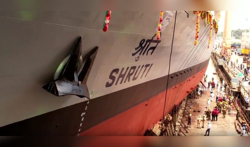 Navy's second next-gen offshore patrol vessel 'Shruti' launched at GRSE yard