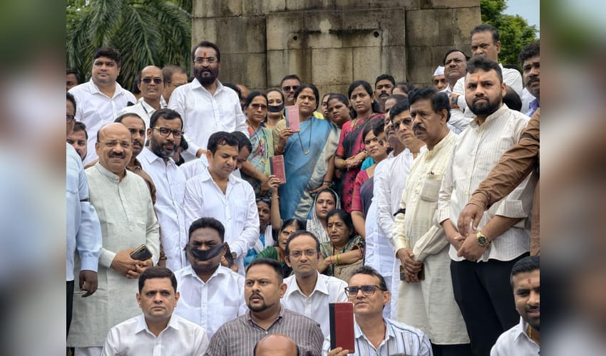 NCP stages protest