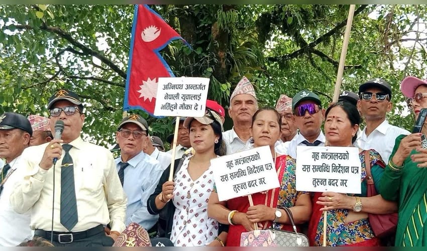 Nepali youths organise rally demanding entry into Indian Army as Agniveers