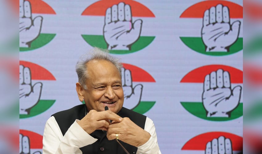 New Delhi: Ashok Gehlot Addresses Press Conference at AICC Headquarters