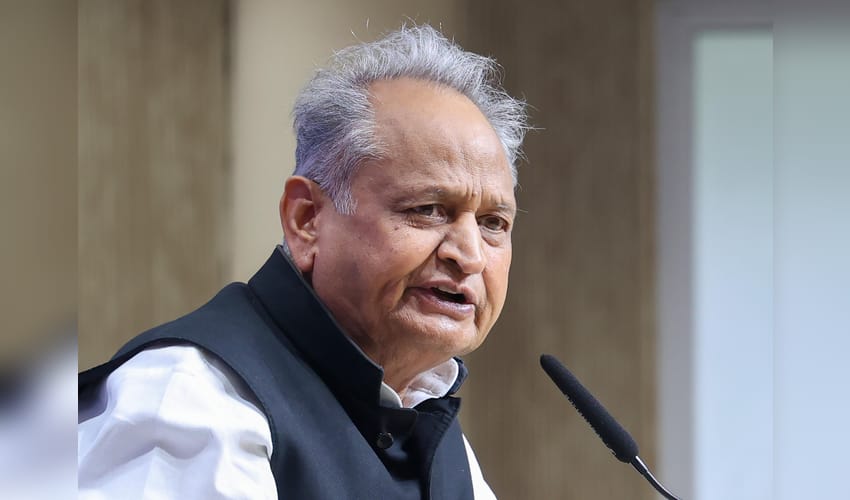 New Delhi: Ashok Gehlot Addresses Press Conference at AICC Headquarters
