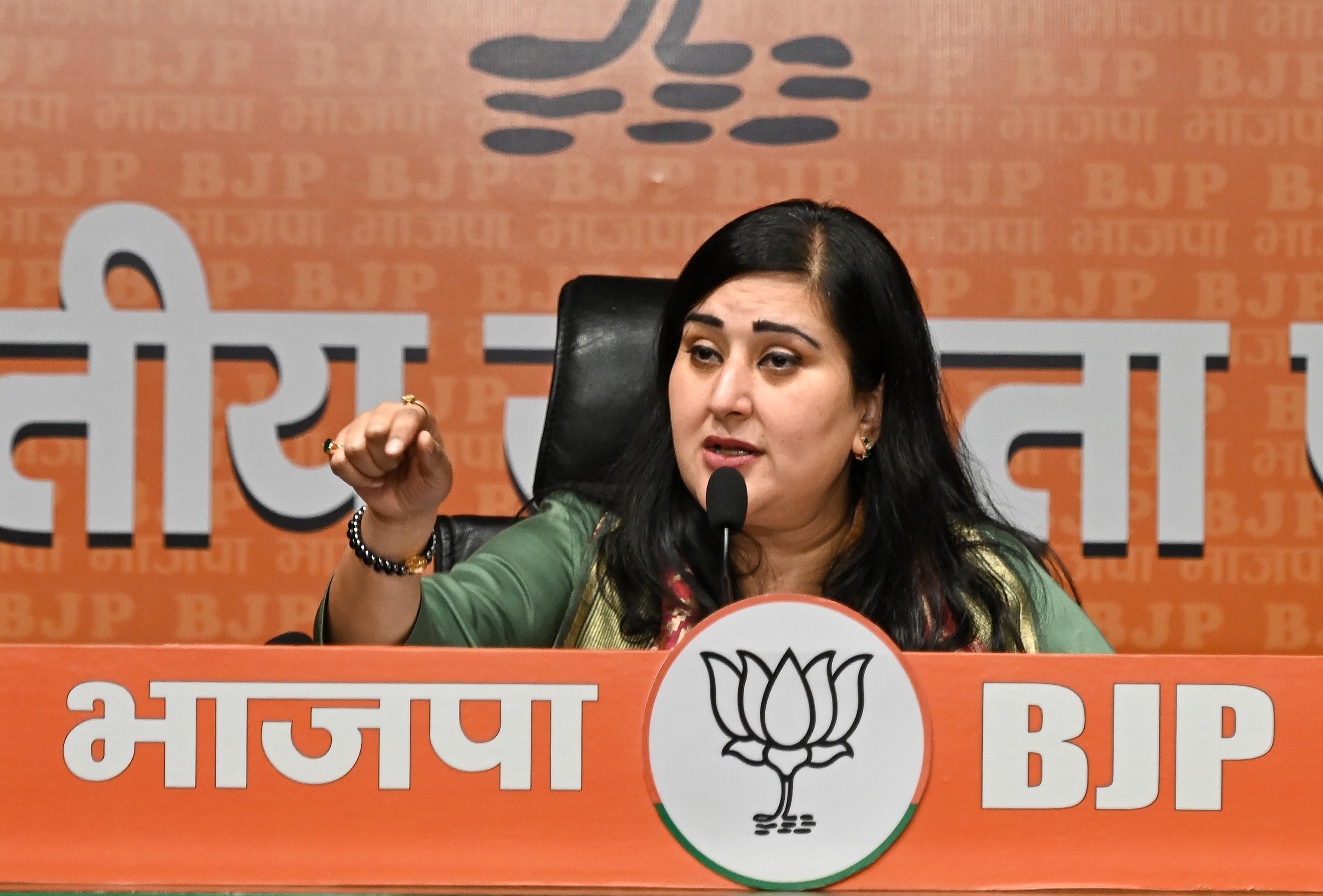 New Delhi: Bansuri Swaraj Addresses Press Conference