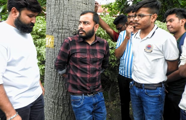 New Delhi: Founder of Physics Wallah, Alakh Pandey and students outside the Supreme Court during the hearing on the alleged NEET UG exam leak