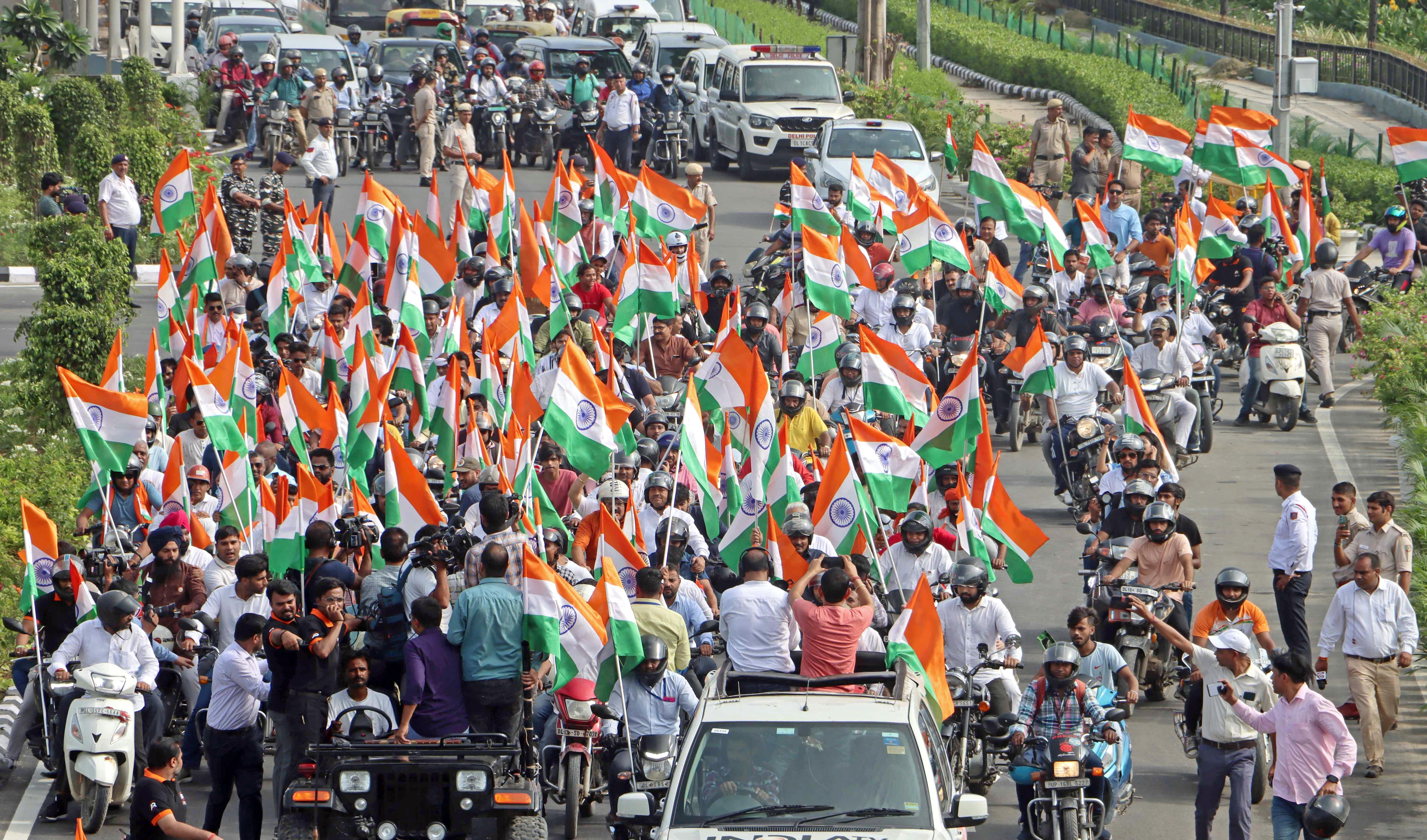 New Delhi: ‘Har Ghar Tiranga’ Bike Rally