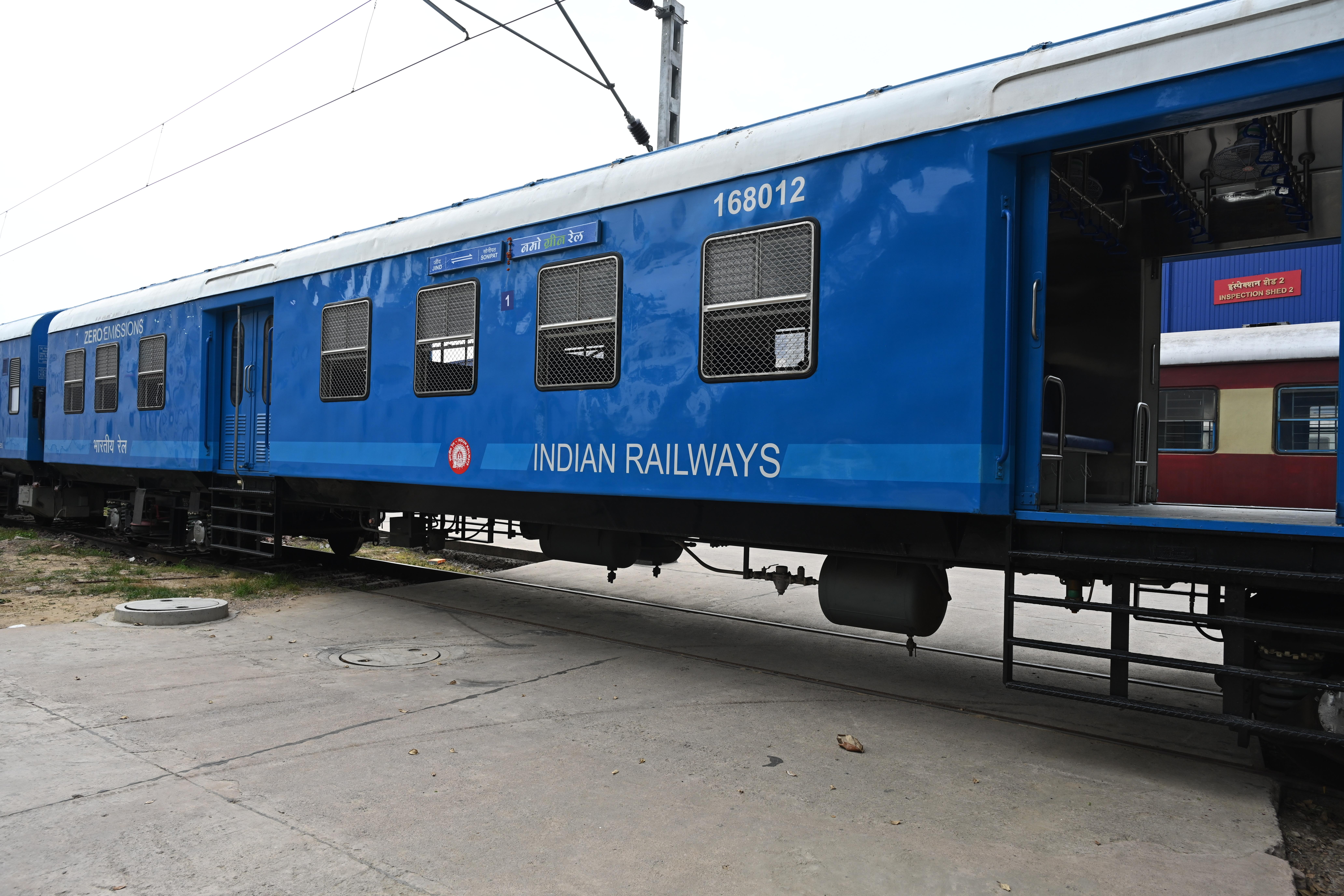 New Delhi: India’s first hydrogen-powered train at Shakurbasti Railway Station