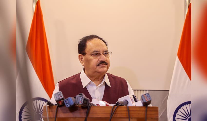 New Delhi: J.P. Nadda addresses press conference