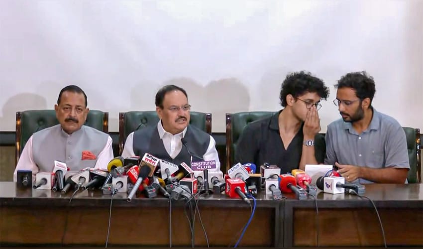 New Delhi: JP Nadda, Jitendra Singh and CJP leaders address joint press conference
