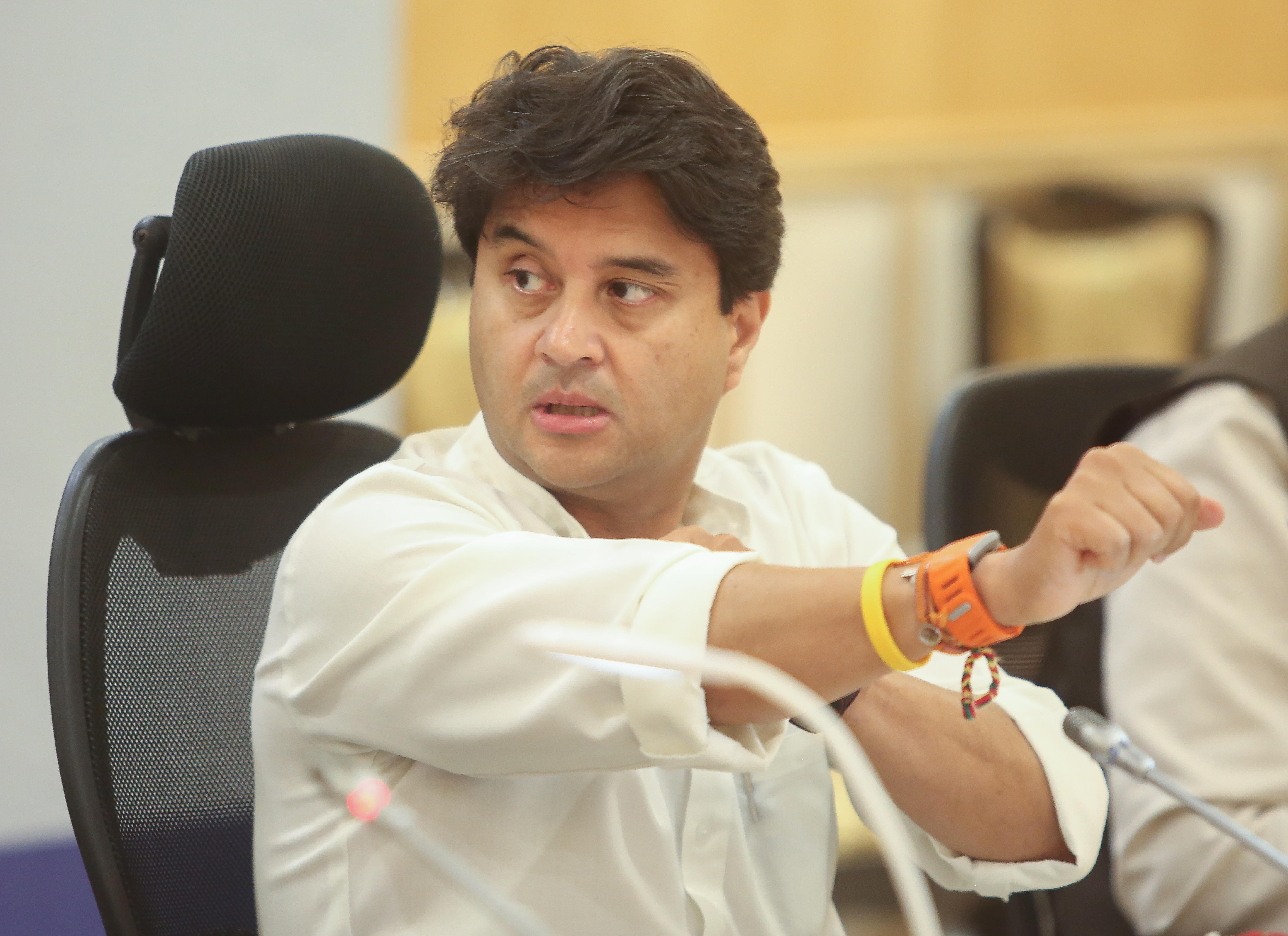 New Delhi: Jyotiraditya Scindia Attends Strategic Review and Planning Meeting