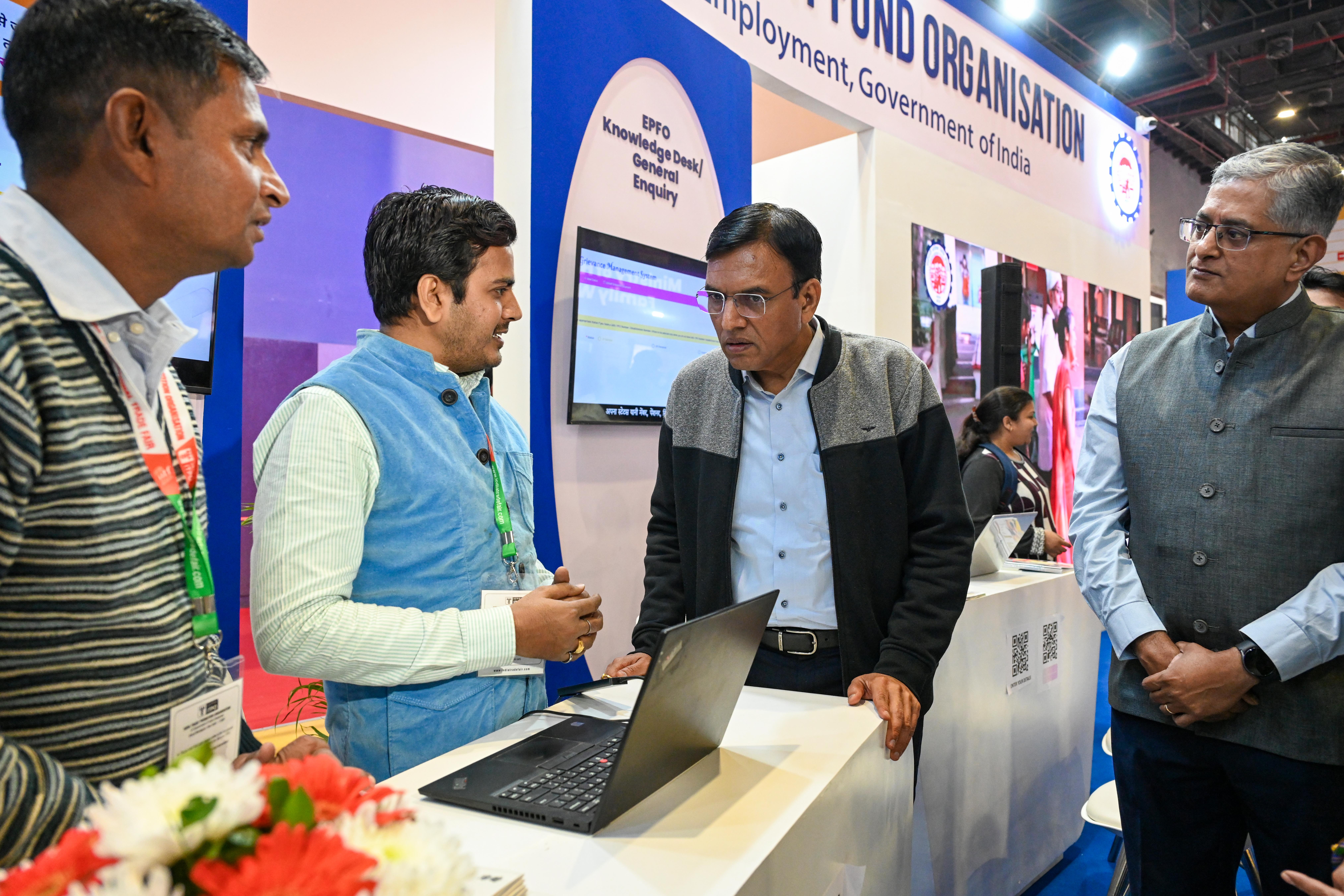 New Delhi: Mansukh Mandaviya Inaugurates EPFO Pavilion at IITF