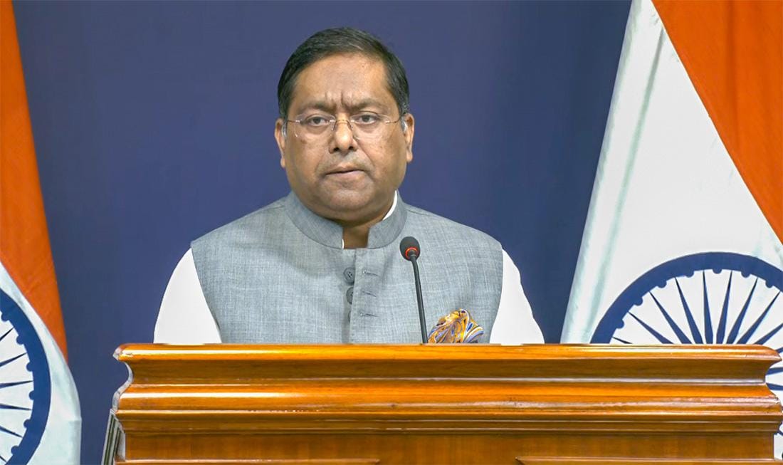 New Delhi: MEA spokesperson Randhir Jaiswal addresses media briefing