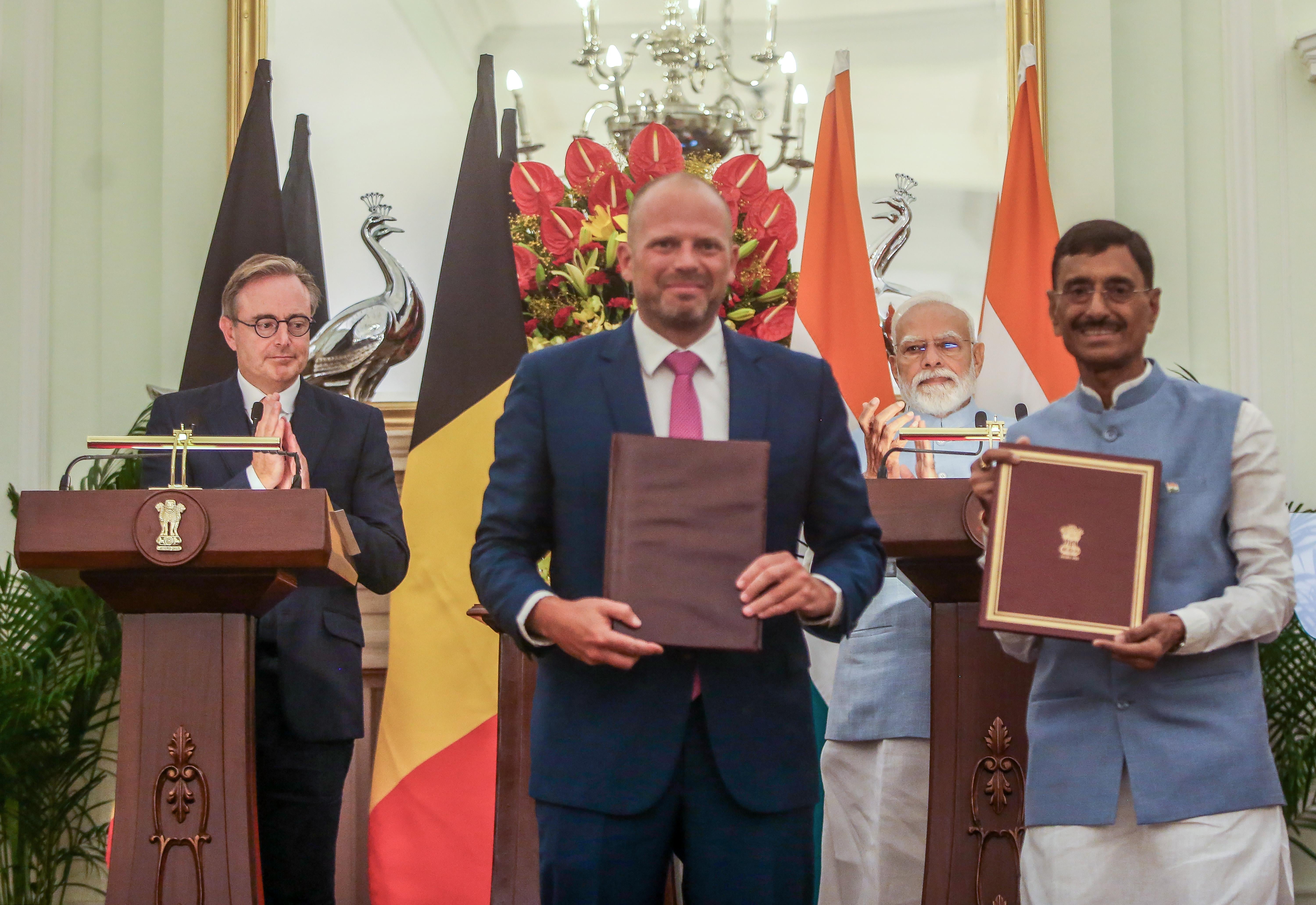 New Delhi: PM Modi, Belgium PM Hold Joint Press Meet