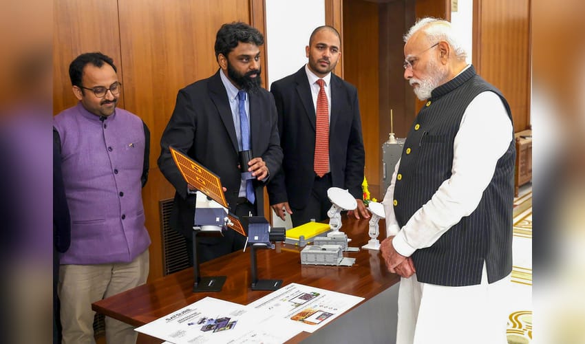 New Delhi: PM Modi interacts with space sector startups and innovators