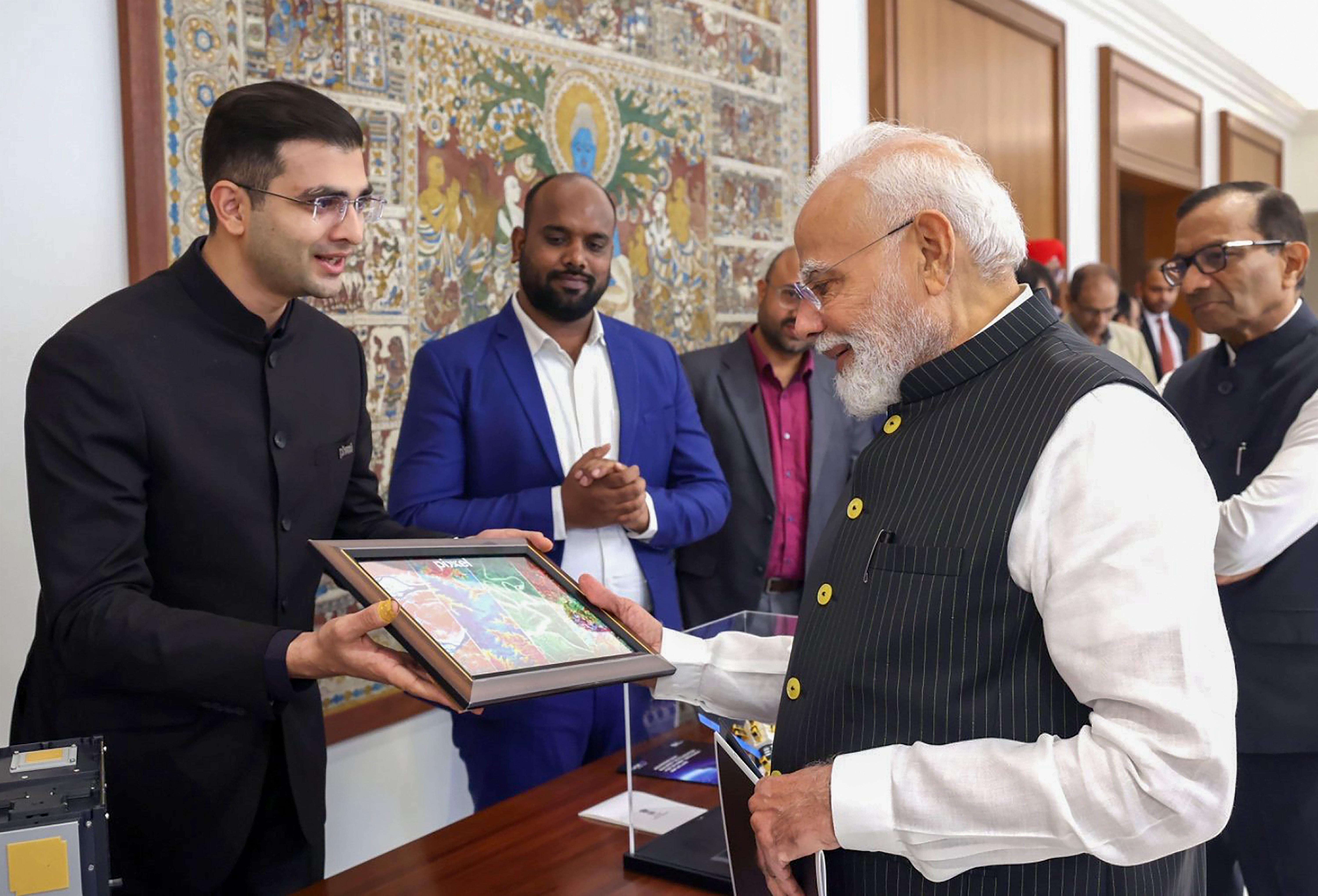 New Delhi: PM Modi interacts with space sector startups and innovators