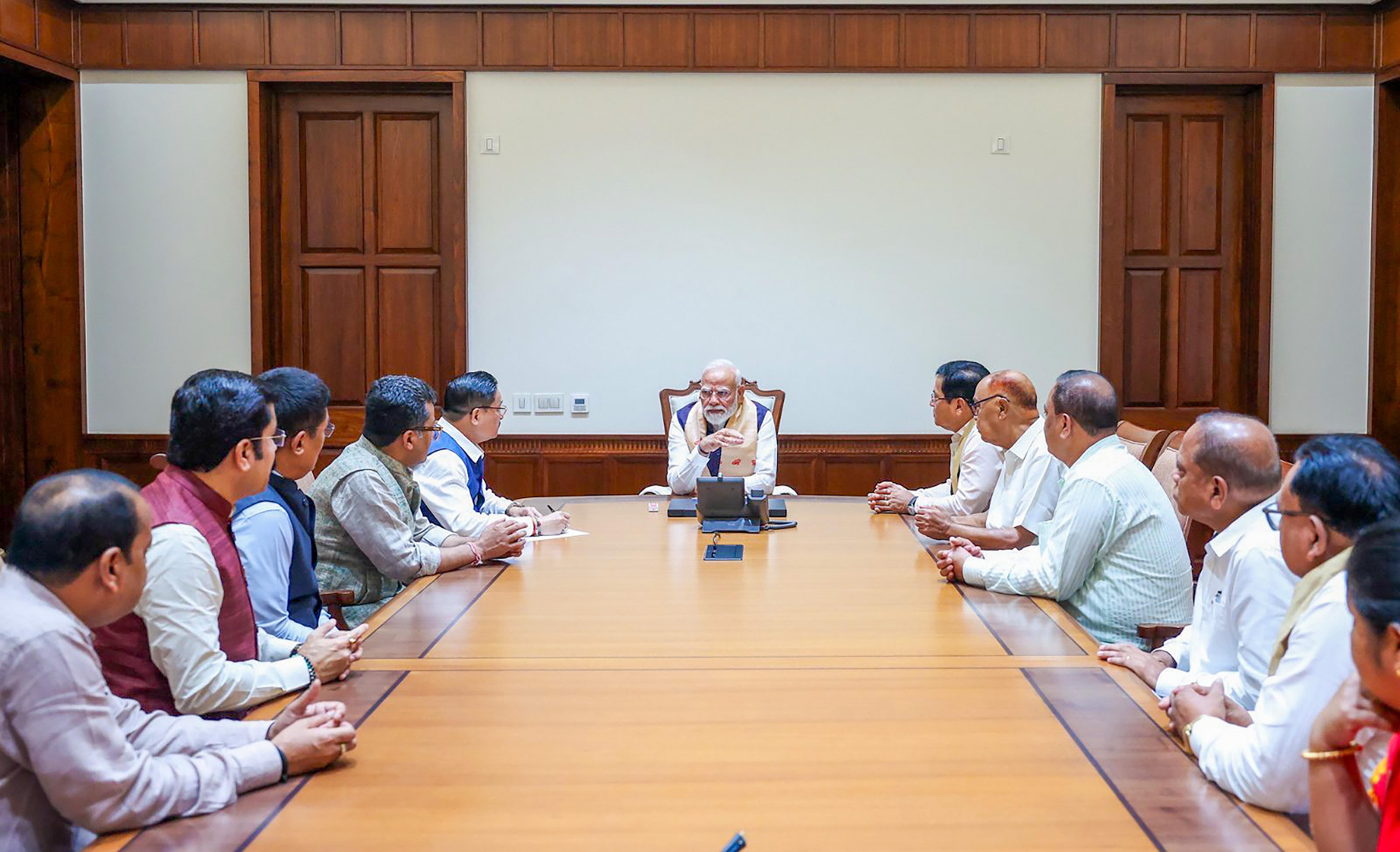 New Delhi: PM Modi meets Assam MPs over flood situation