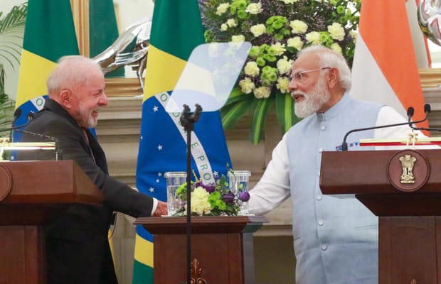 New Delhi: PM Modi, President Lula at Hyderabad House