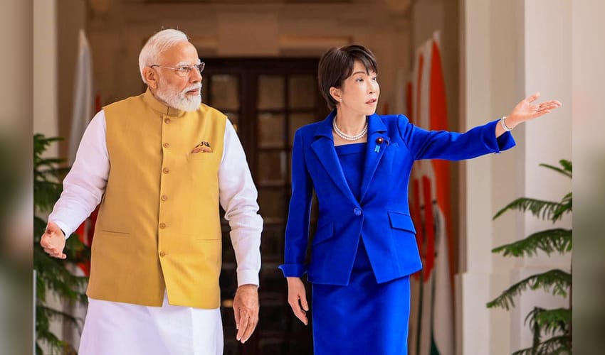 New Delhi: PM Modi receives Japanese PM Sanae Takaichi at Hyderabad House