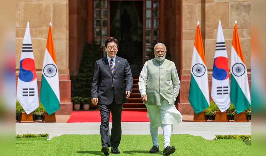 New Delhi: PM Modi with South Korean President at Hyderabad House