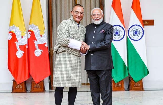 New Delhi: PM Narendra Modi meets Bhutan Prime Minister Tshering Tobgay