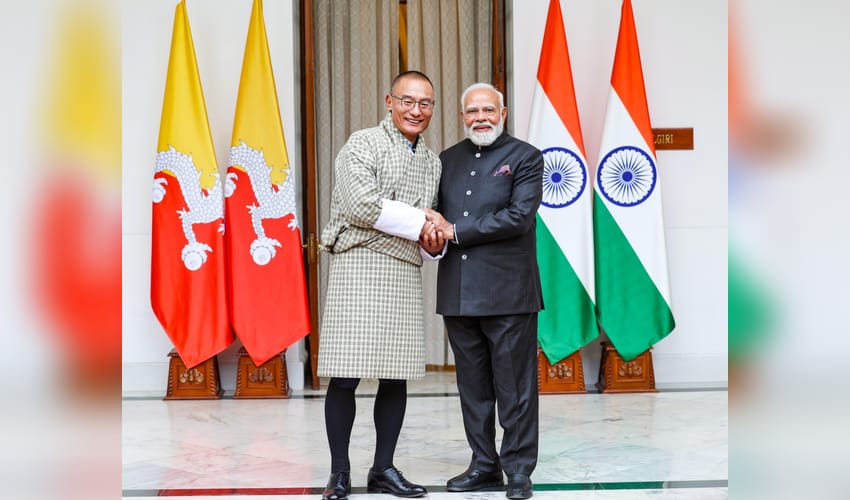 New Delhi: PM Narendra Modi meets Bhutan Prime Minister Tshering Tobgay